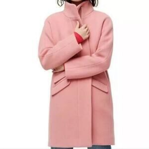 J Crew Pink Italian Stadium Cloth Wool Blend Cocoon Coat 0